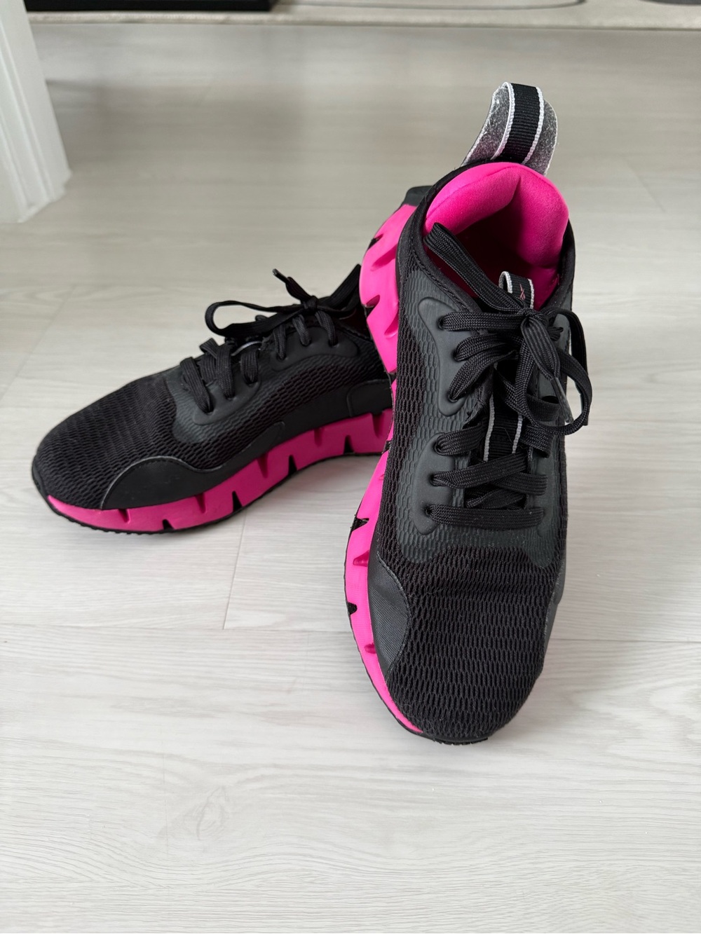 Reebok Black and Hot Pink Athletic Sneakers